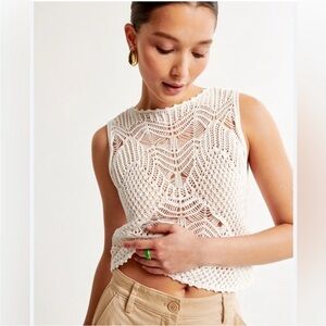 Abercrombie macrame crochet tank size Xs